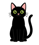 Ilustración de un gato negro para la categoría de consejos y cuidados de gatos