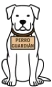 Dogo argentino perro guardián en ilustración animada, simbolo de protección y lealtad